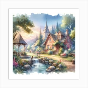 Village In The Countryside Art Print