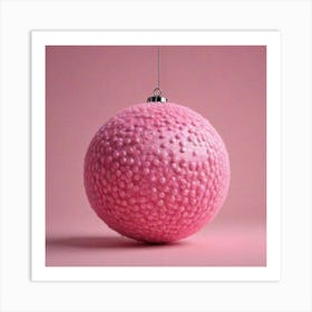 Pink Christmas Ball Art Print