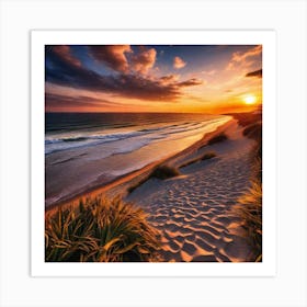 Sunset At The Beach 190 Art Print