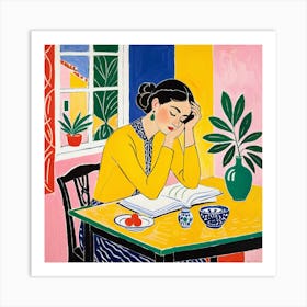 Woman Reading A Book 1 Art Print