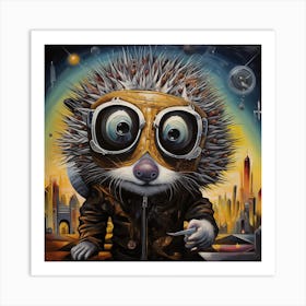 Hedgehog In Space Art Print