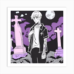 Lil peep Graveyard Art Print