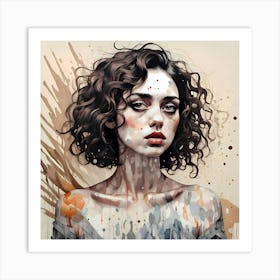 Abstract Portrait Of Model Nina Art Print