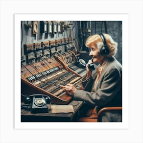 Telephone Operator Stock Photos & Royalty-Free Footage Art Print
