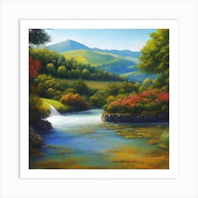 Valley In The Mountains 4 Art Print