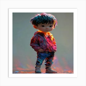 Boy In A Colorful Jacket Art Print