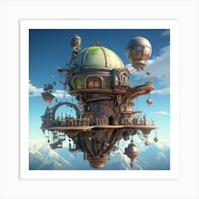 Steampunk House 1 Art Print