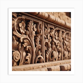 Carved Pillars Of A Temple Art Print