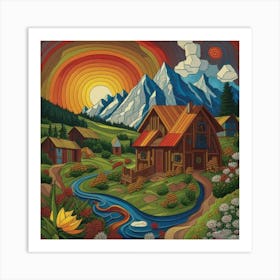 Small mountain village 24 Art Print