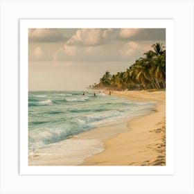 Beach In Cancun Art Print