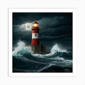 Default Create A Photo Of A Lighthouse In The Middle Of A Terr 3 Art Print
