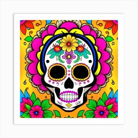 Day Of The Dead Sugar Skull Art Print