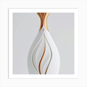 White And Gold Vase Art Print