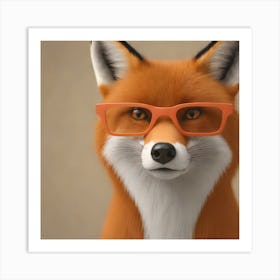 Fox In Glasses 2 Art Print