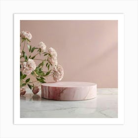 Pink Marble Cake Stand 5 Art Print