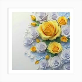 Spring flowers on a bright white wall, 15 Art Print