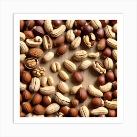 Nuts background Art Print