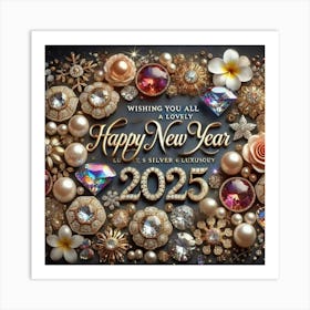 Happy New Year 2025 Art Print