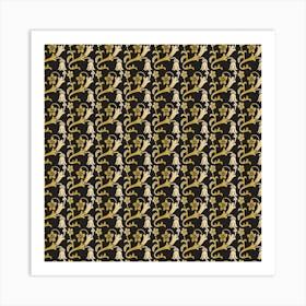 Gold And Black Pattern Art Print