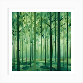 Polygonal Forest Art Print