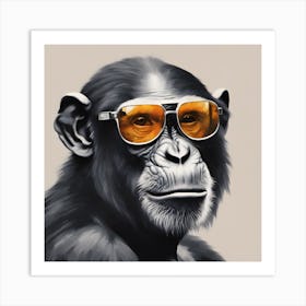 Chimpanzee With Sunglasses Art Print