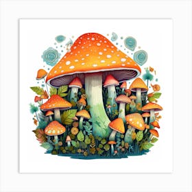 Mushroom Forest 12 Art Print