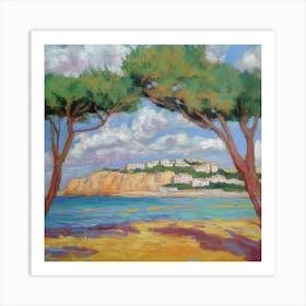 Cypress Trees On The Beach Art Print