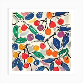 Summer Cherries Painting Matisse Style 8 Art Print