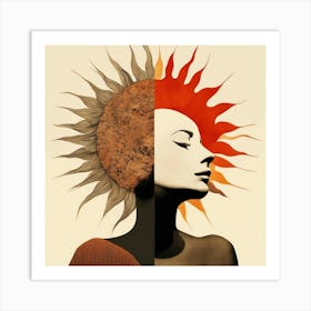 Sun And Woman Art Print