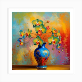 Orchids In A Vase Art Print