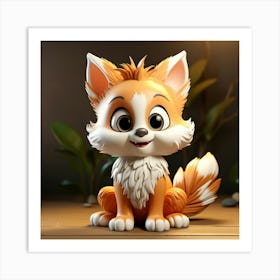 Fox Figurine 4 Art Print