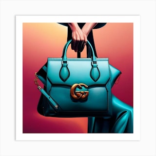 Framed Canvas Art (Gold Floating Frame) - Louis Vuitton Bag by Mercedes Lopez Charro ( Fashion > Fashion Brands > Louis Vuitton art) - 18x26 in
