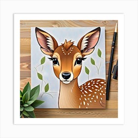 Deer Painting Art Print