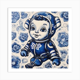 Astro Boy Cartoon Delft Tile Illustration 3 Art Print