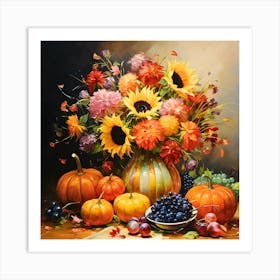 Nostalgic Pumpkin Garden Art Print