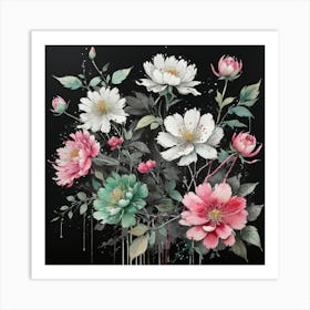 Vibrant floral pattern Art Print