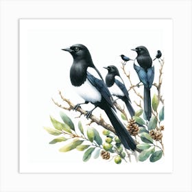 Magpies 3 Art Print