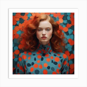 Portrait Of A Woman With Red Hair 1 Art Print