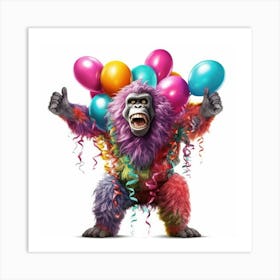 Birthday Gorilla 1 Art Print