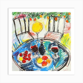 Wine Lunch Matisse Style 5 Art Print