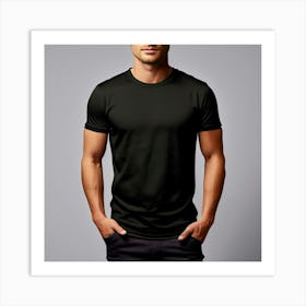 Mock Up Cotton Casual Wearable Printed Graphic Plain Fitted Loose Crewneck V Neck Sleeve (12) Art Print