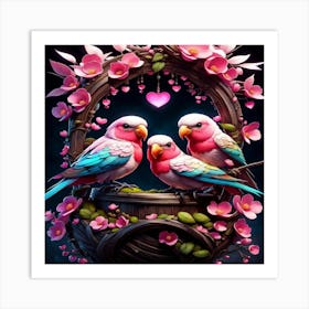 Birds In A Basket Art Print