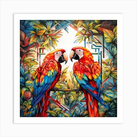 Two Parrots 3 Art Print