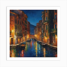 Venice At Night Art Print