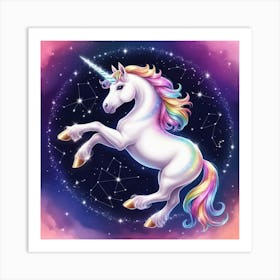 Unicorn Astrology Art Print