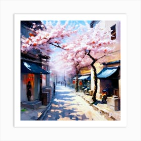 Cherry Blossom Street Art Print