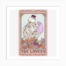 The Lovers Skeleton Tarot Card Art Print