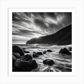 Black And White Seascape 4 Art Print