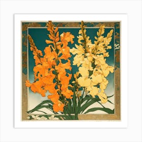 Asian Flowers Art Print