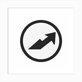 Business Navigation Icon Featuring A Curved Arrow Pointing Upward Encapsulated Within A Round Picto (1) Art Print